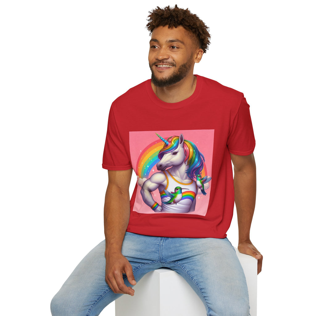 Fabulous Unicorn T-Shirt — Rainbow Muscle Unicorn Graphic Tee