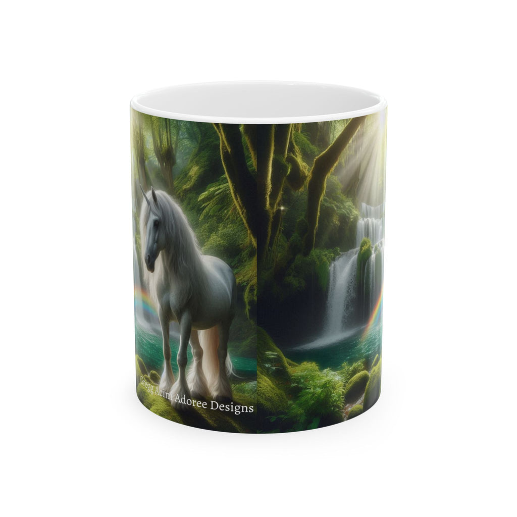 Unicorn by a Waterfall Ceramic Mug by Gregg Acini Adoree Designs