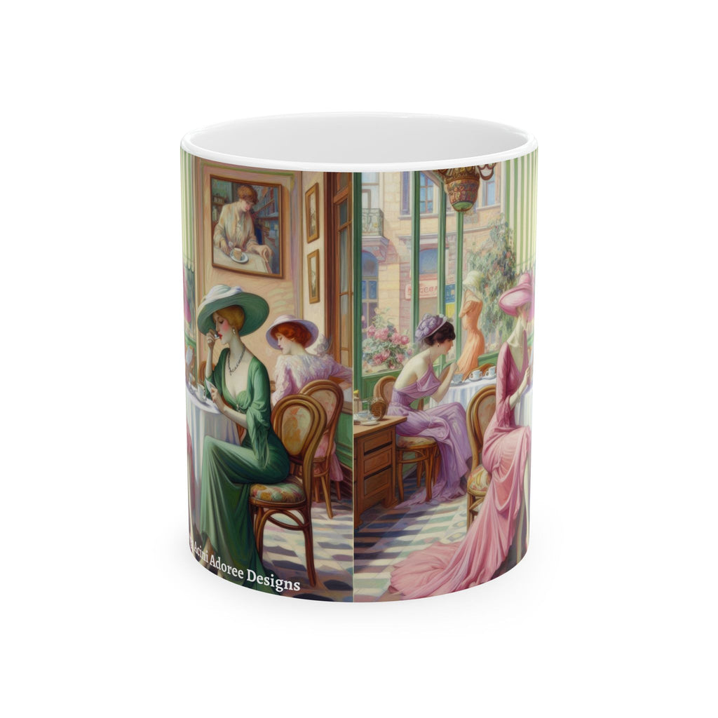 Kiffe Cafe Ceramic Mug — Elegant Retro Portrait Coffee Cup (11oz, 15oz)