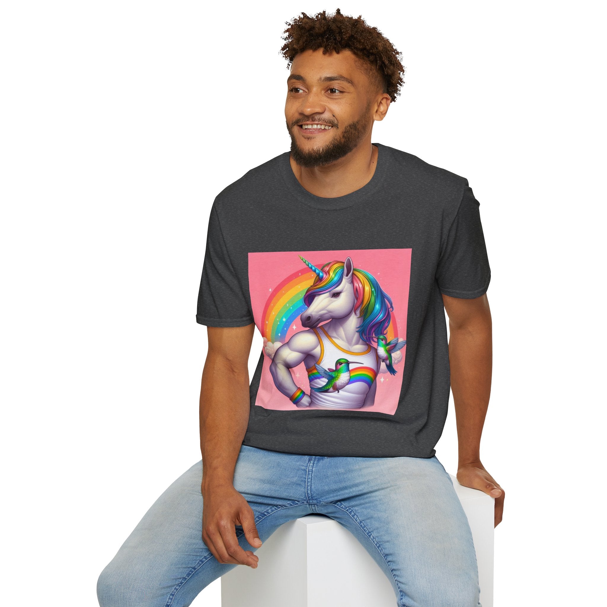 Fabulous Unicorn T-Shirt — Rainbow Muscle Unicorn Graphic Tee