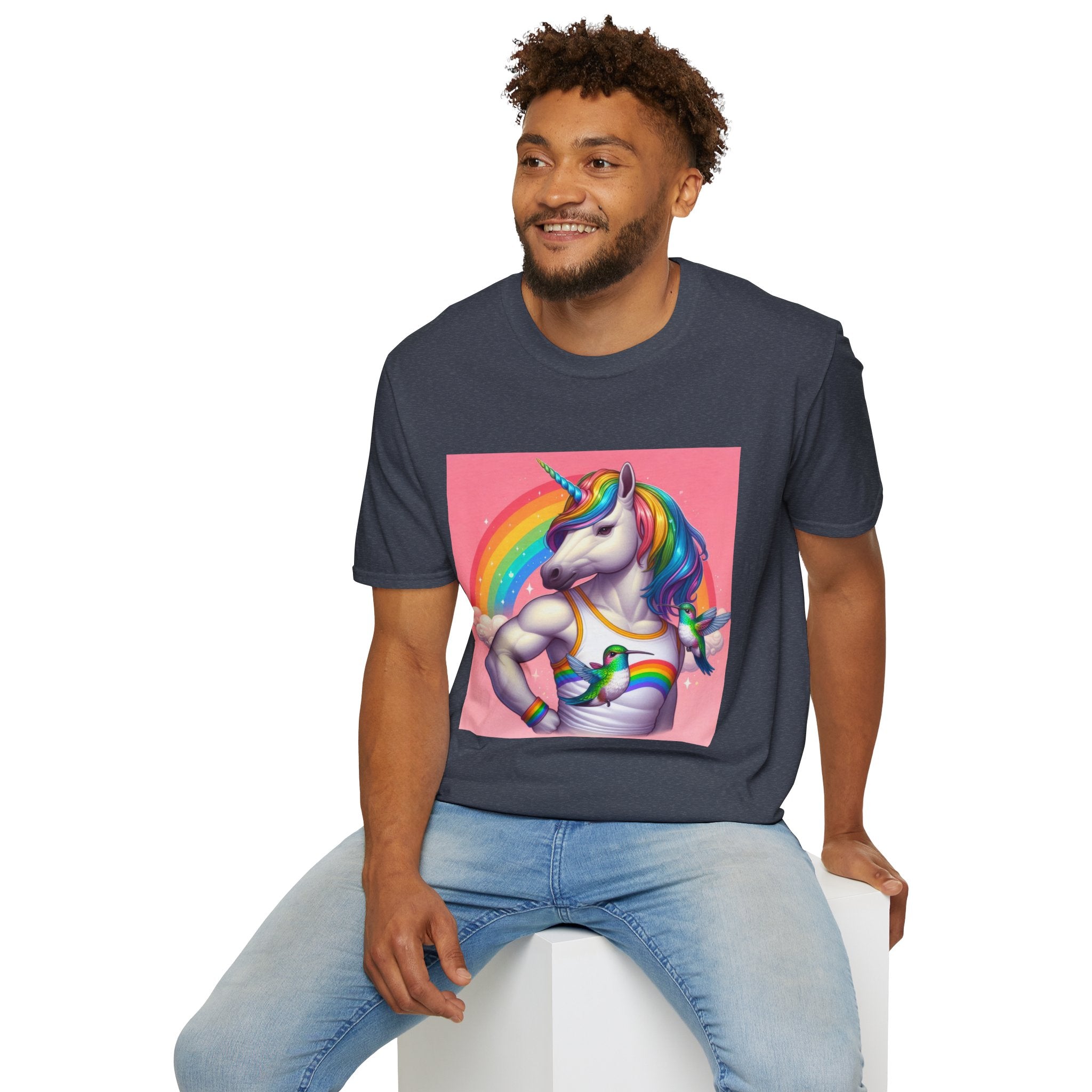 Fabulous Unicorn T-Shirt — Rainbow Muscle Unicorn Graphic Tee