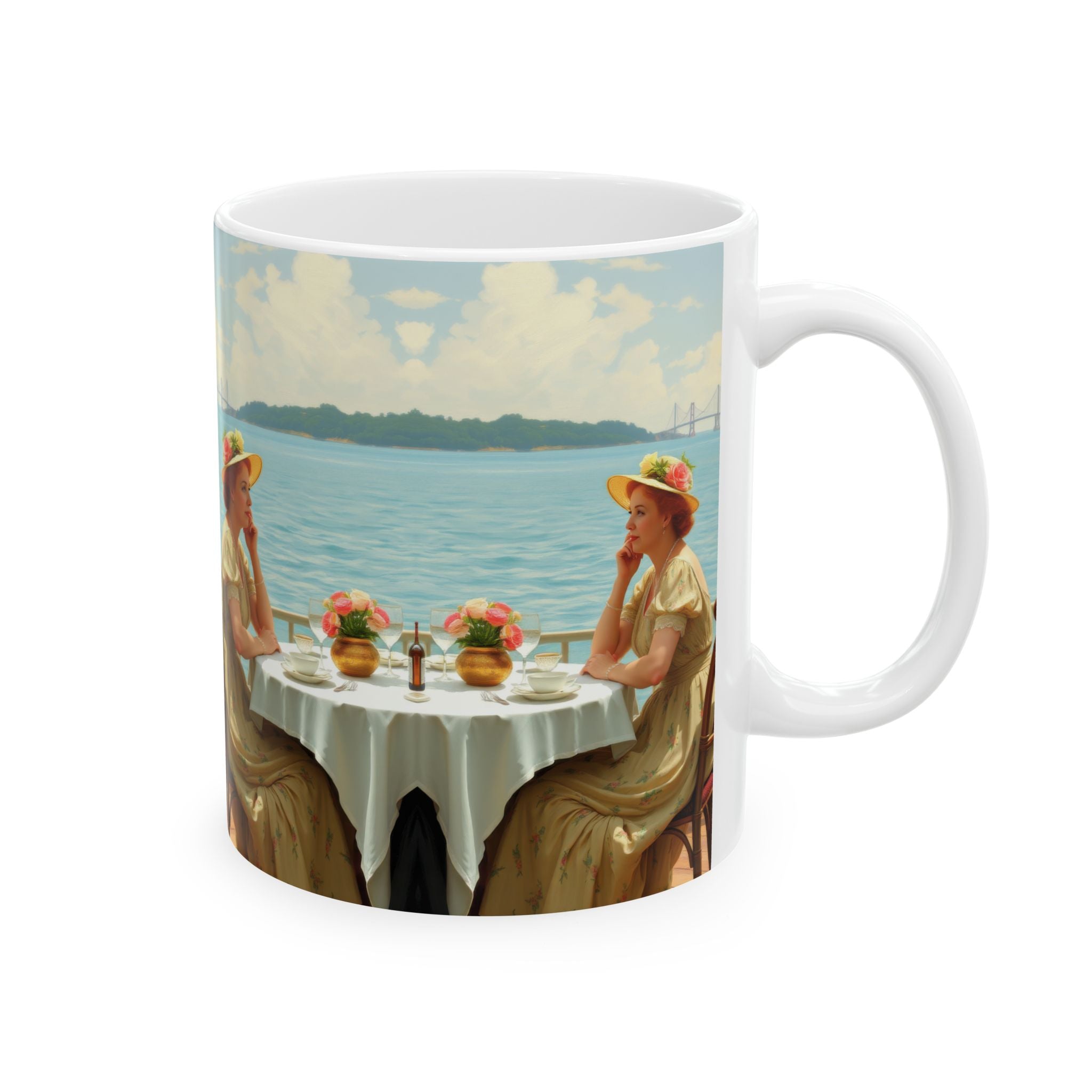 Dahlia by the Lake Ceramic Mug by Gregg Acini Adoree Designs