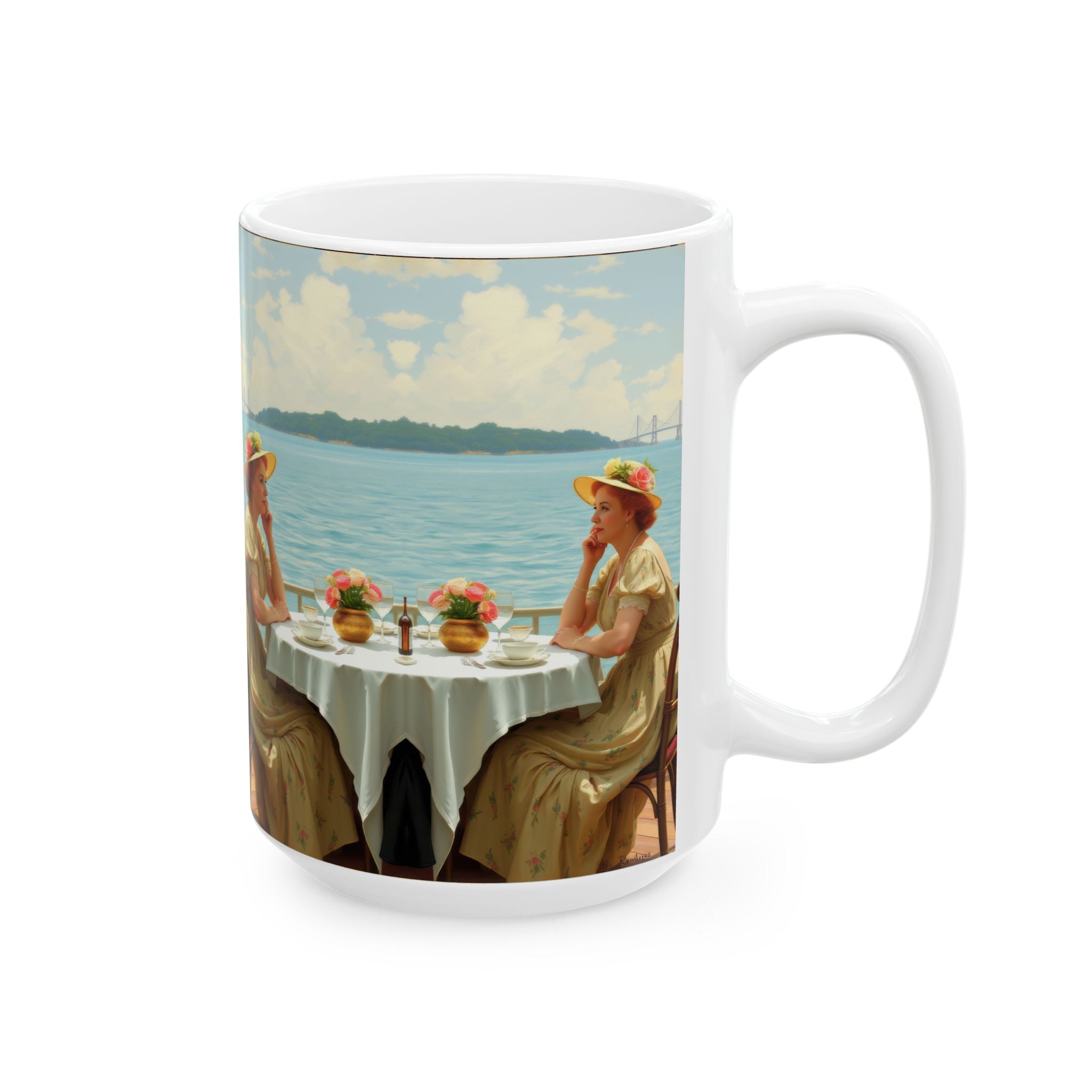 Dahlia by the Lake Ceramic Mug by Gregg Acini Adoree Designs