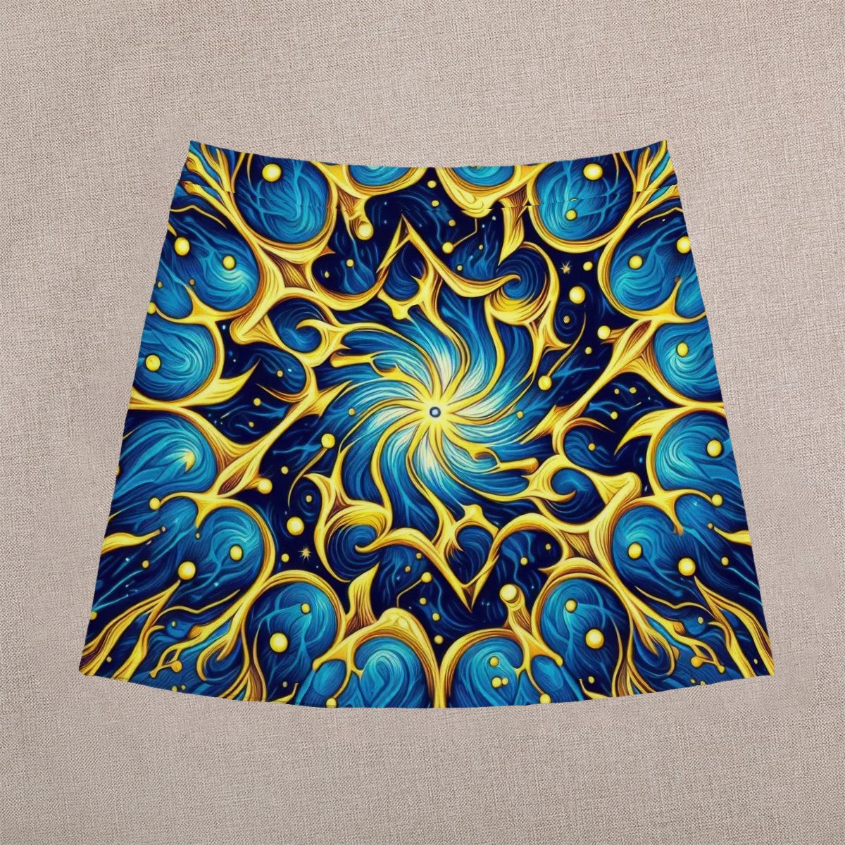 Galactic Yellow and Blue Mini Skirt | Galaxy Wearable Art