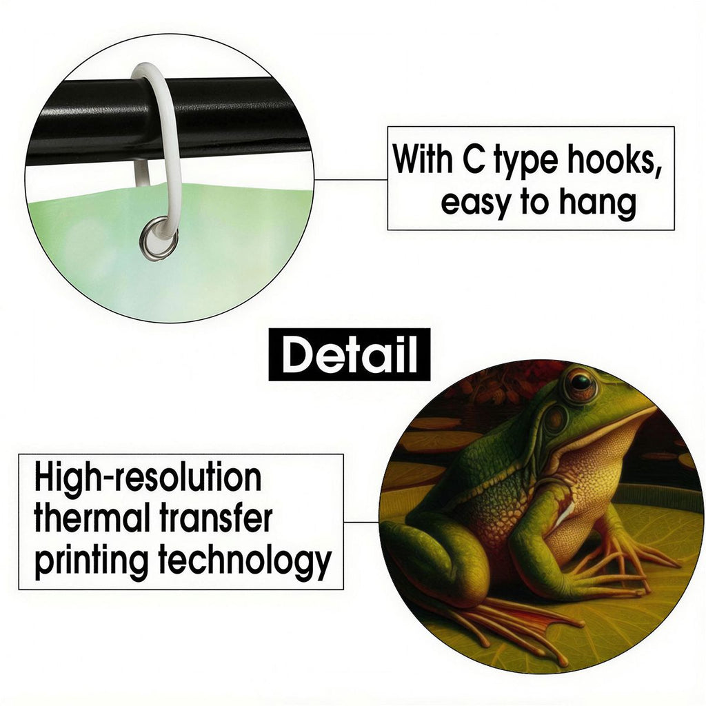 Frog on a Lilypad Shower Curtain 70.8"x70.8" (Made in USA)