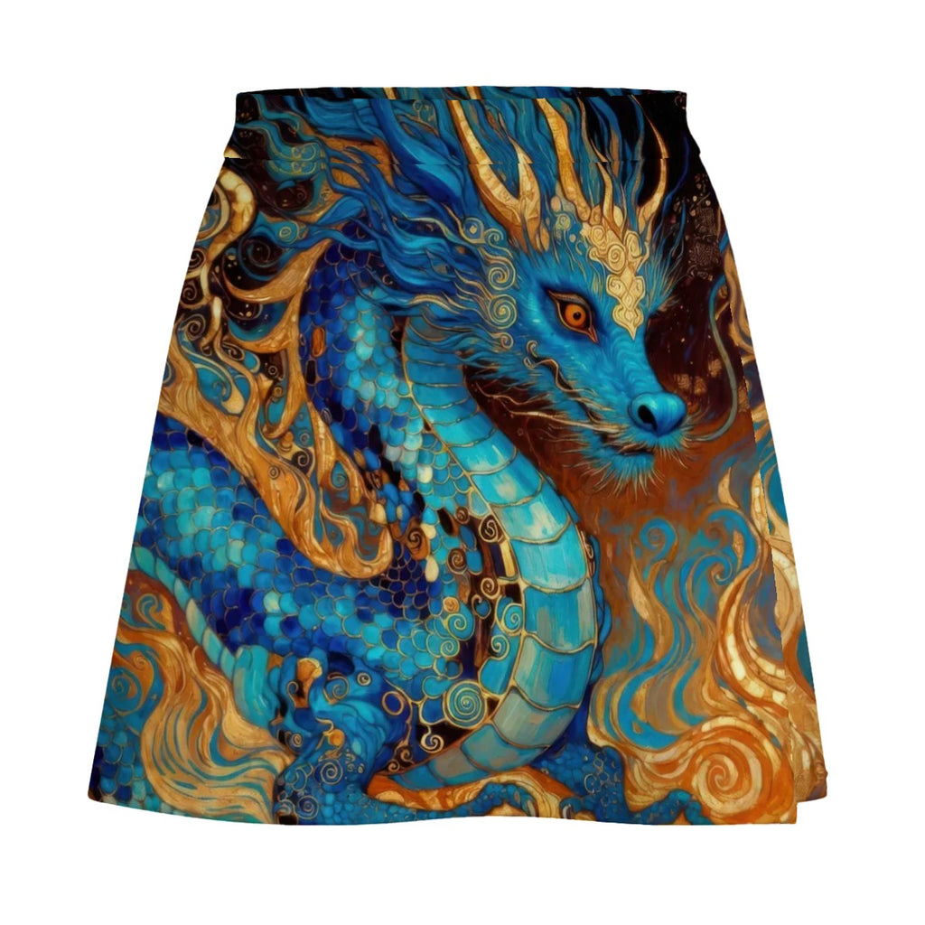 Blue Gold Dragon Mini Skirt | Fantasy Wearable Art
