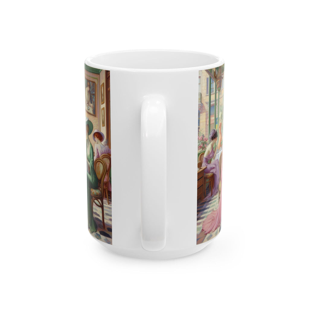 Kiffe Cafe Ceramic Mug — Elegant Retro Portrait Coffee Cup (11oz, 15oz)