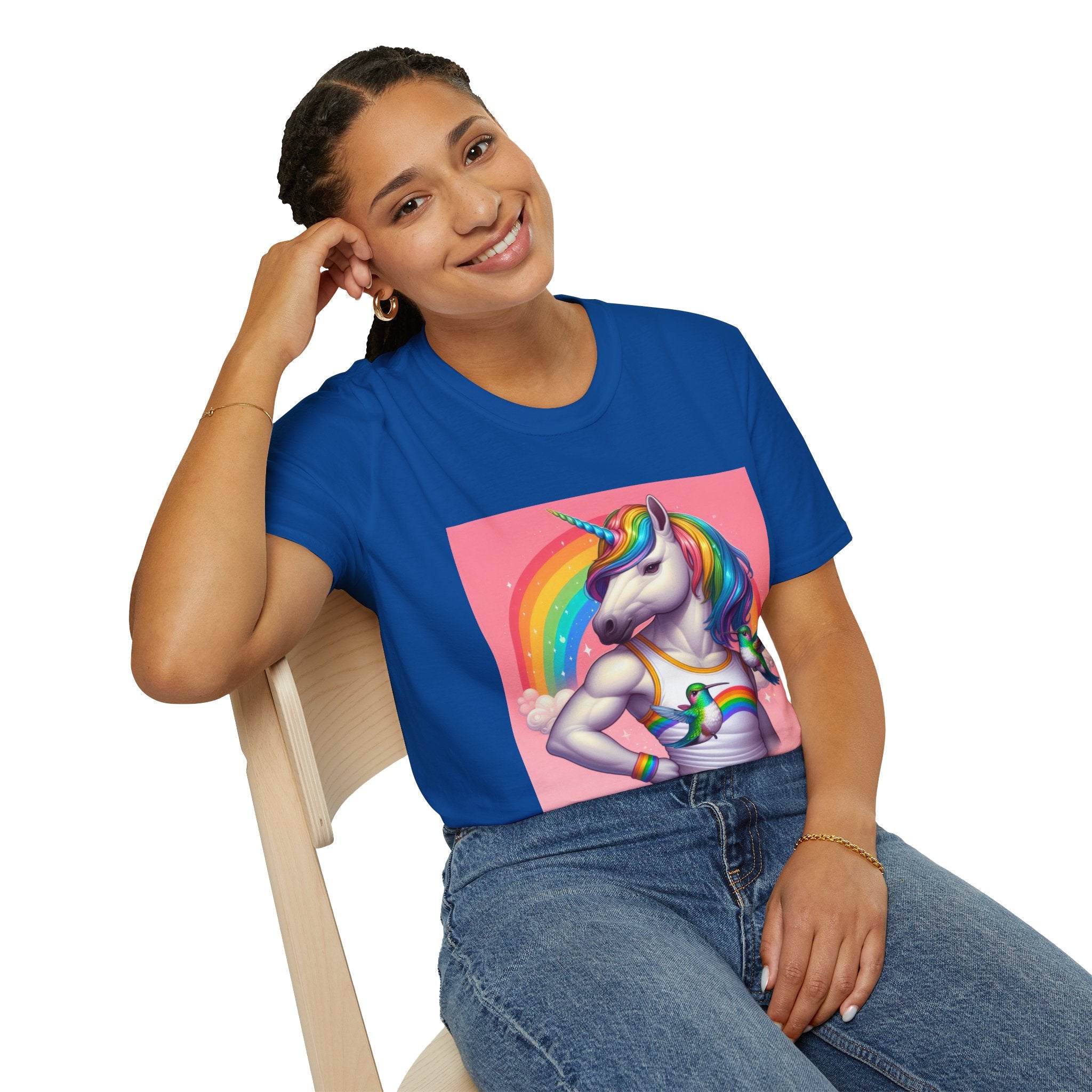 Fabulous Unicorn T-Shirt — Rainbow Muscle Unicorn Graphic Tee