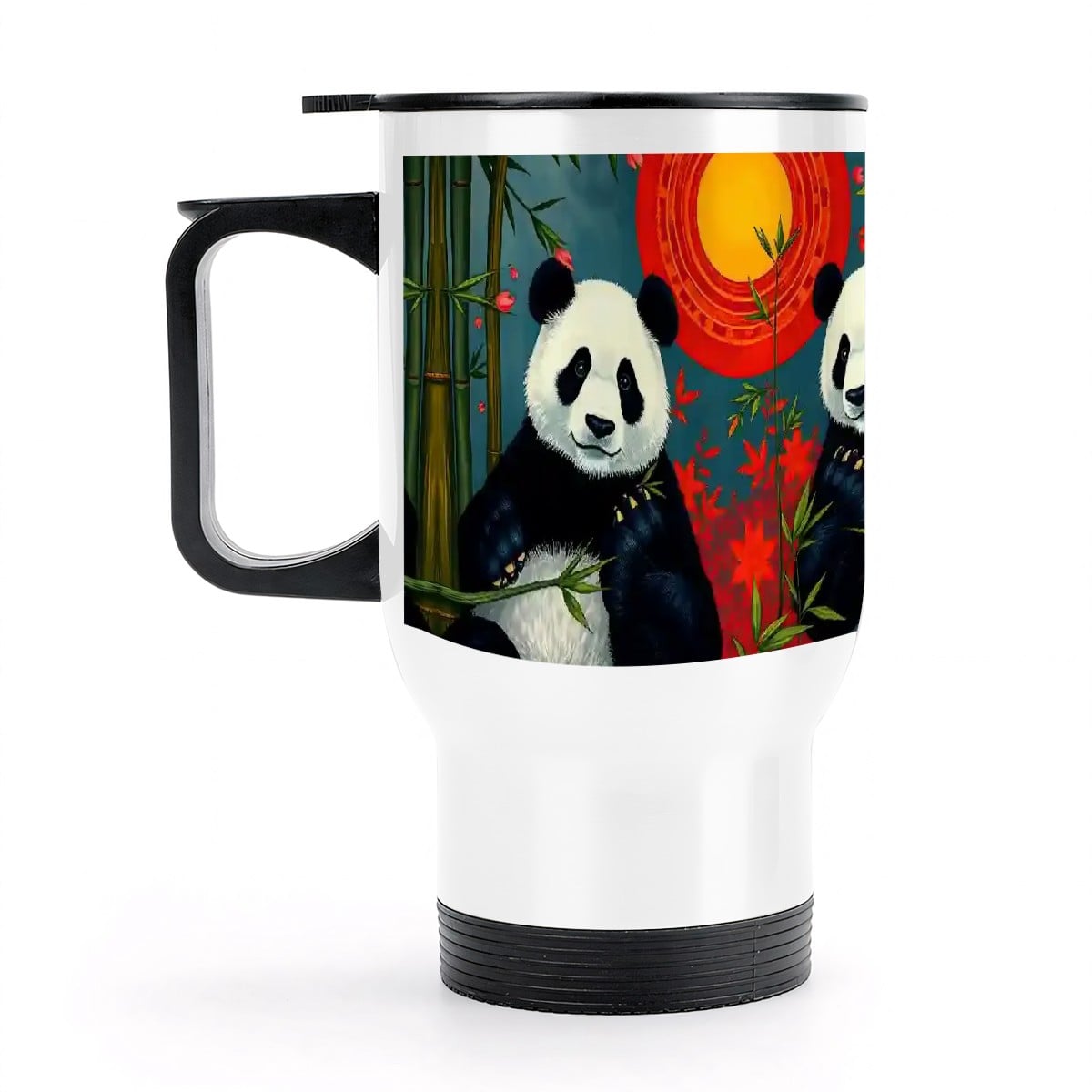 Travel Coffee Mug with Handle (14oz) Made in USA - Multiple Designs