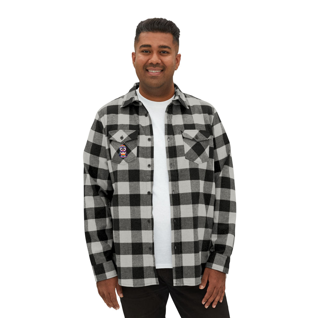 Proud Luz the Penguin Cozy Unisex Flannel Shirt