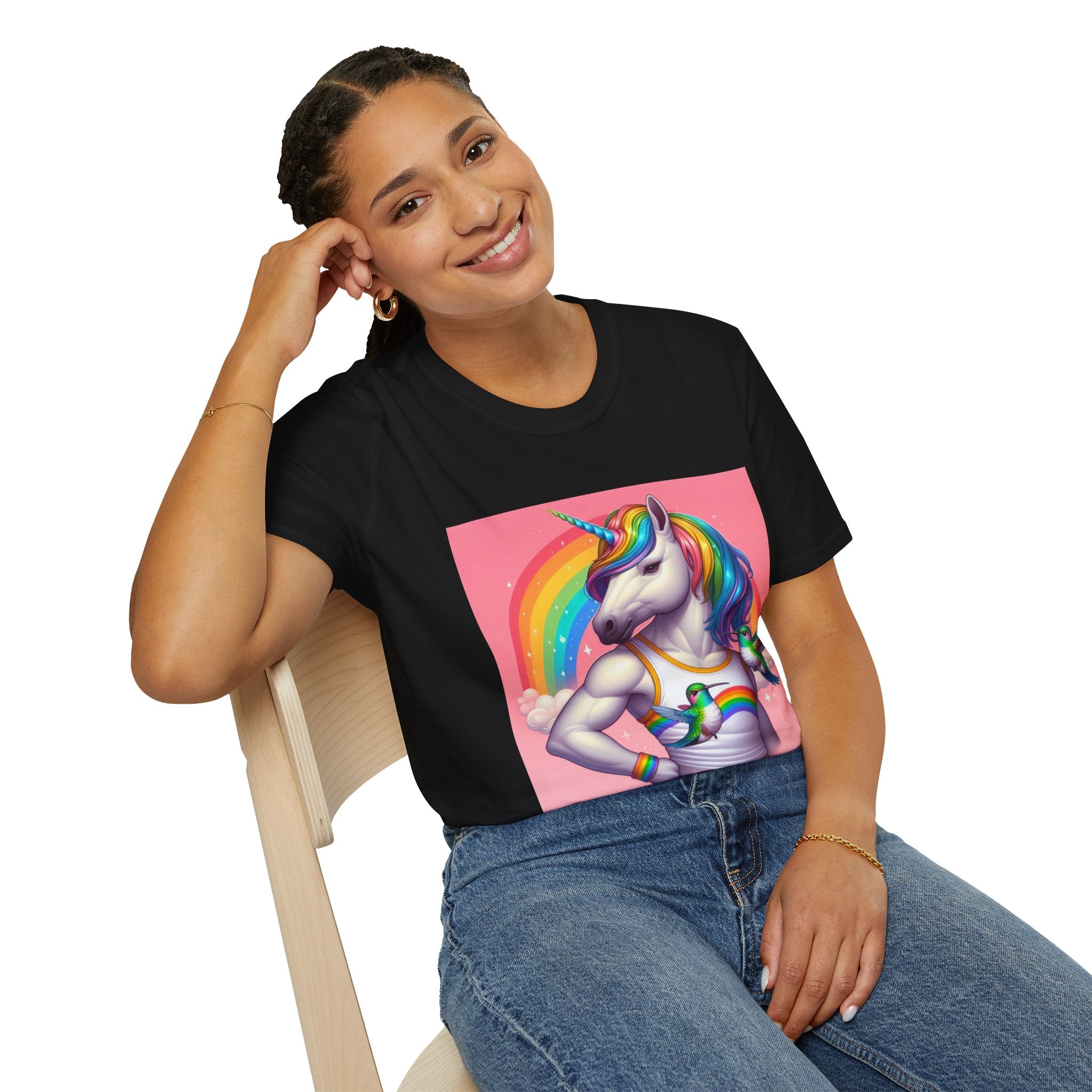 Fabulous Unicorn T-Shirt — Rainbow Muscle Unicorn Graphic Tee