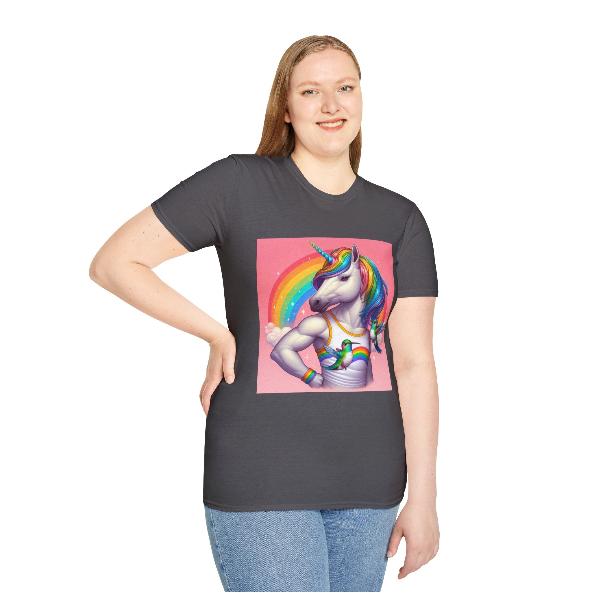 Fabulous Unicorn T-Shirt — Rainbow Muscle Unicorn Graphic Tee