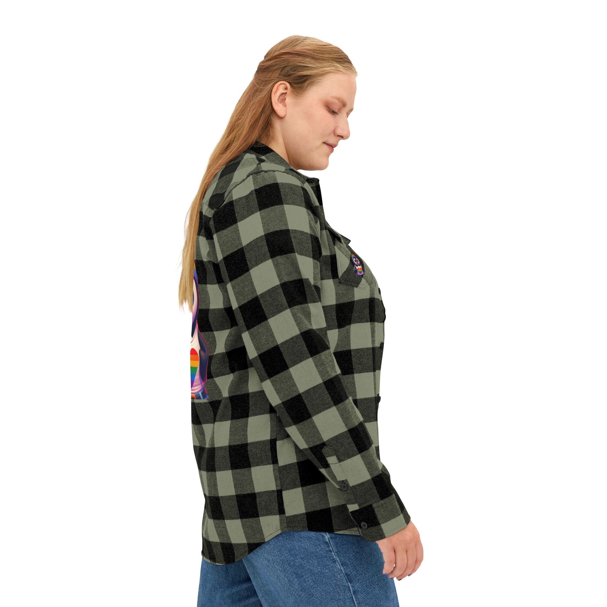 Proud Luz the Penguin Cozy Unisex Flannel Shirt