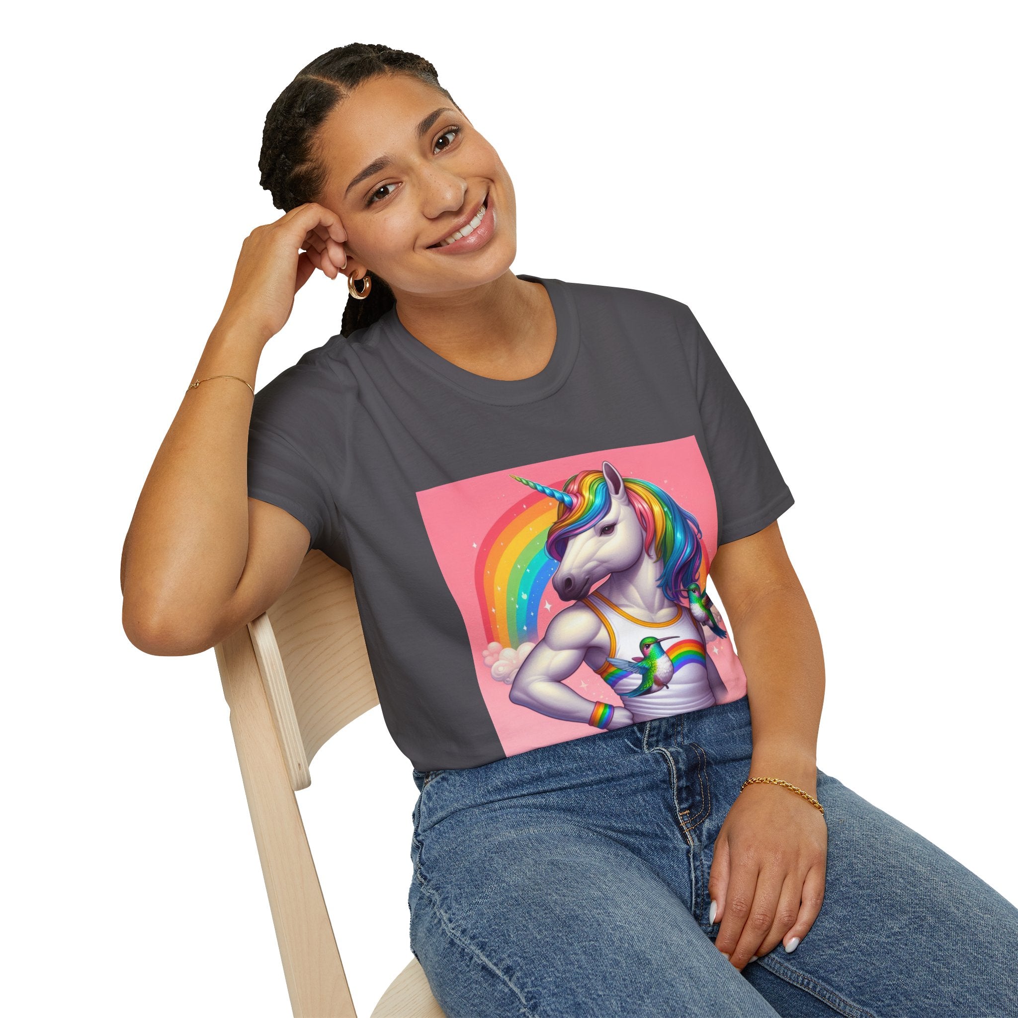 Fabulous Unicorn T-Shirt — Rainbow Muscle Unicorn Graphic Tee