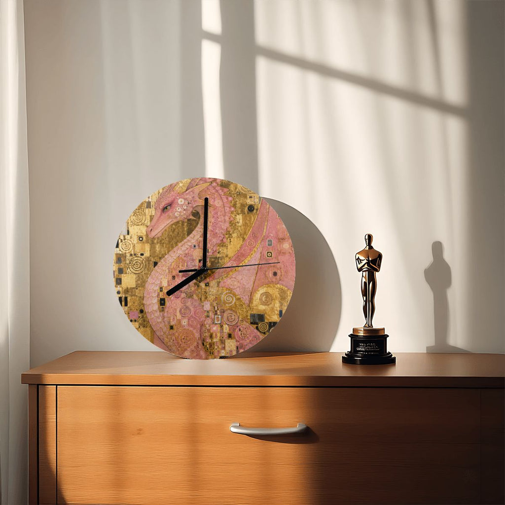 Pink Dragon MDF Wall Clock | Made in USA