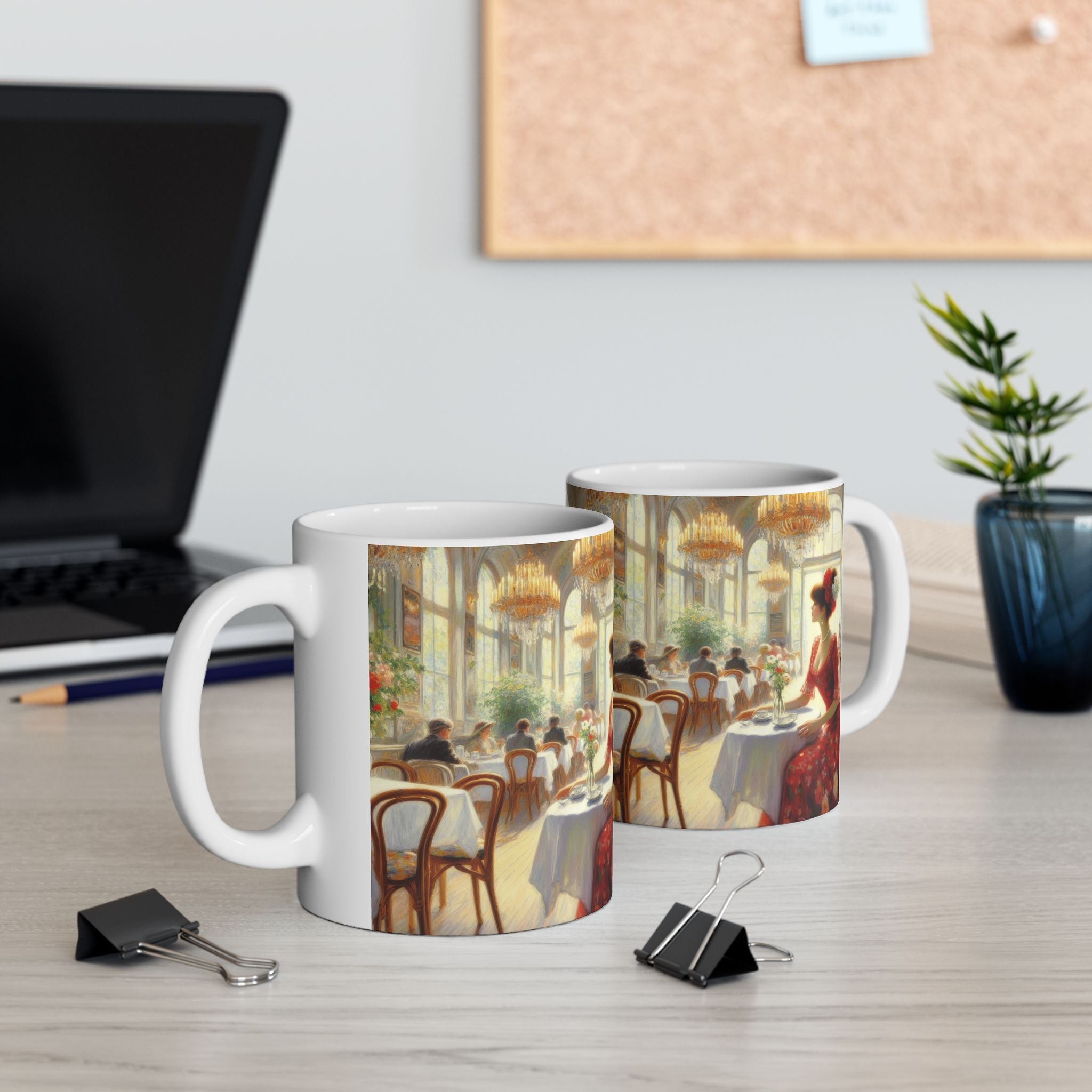 Claudia Ceramic Mug — Elegant Retro Portrait Coffee Cup (11oz, 15oz)