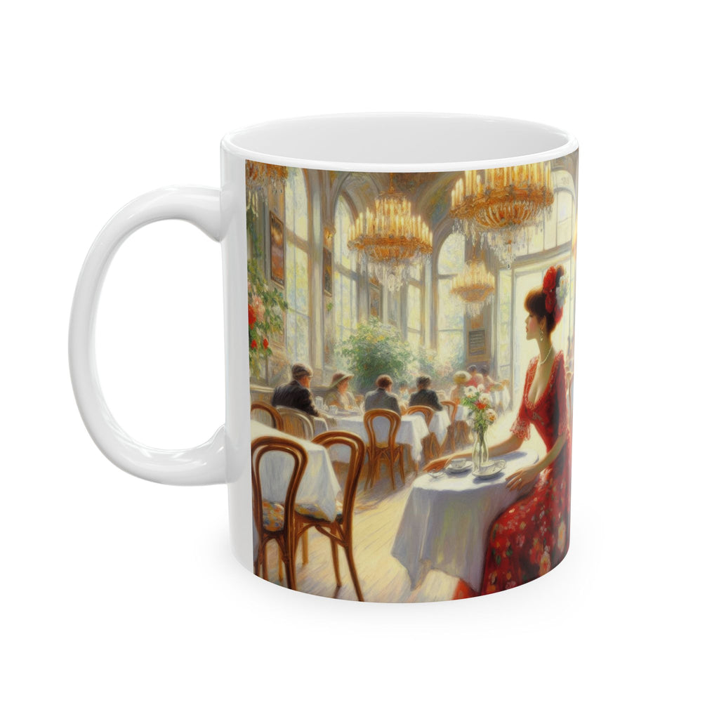 Claudia Ceramic Mug — Elegant Retro Portrait Coffee Cup (11oz, 15oz)