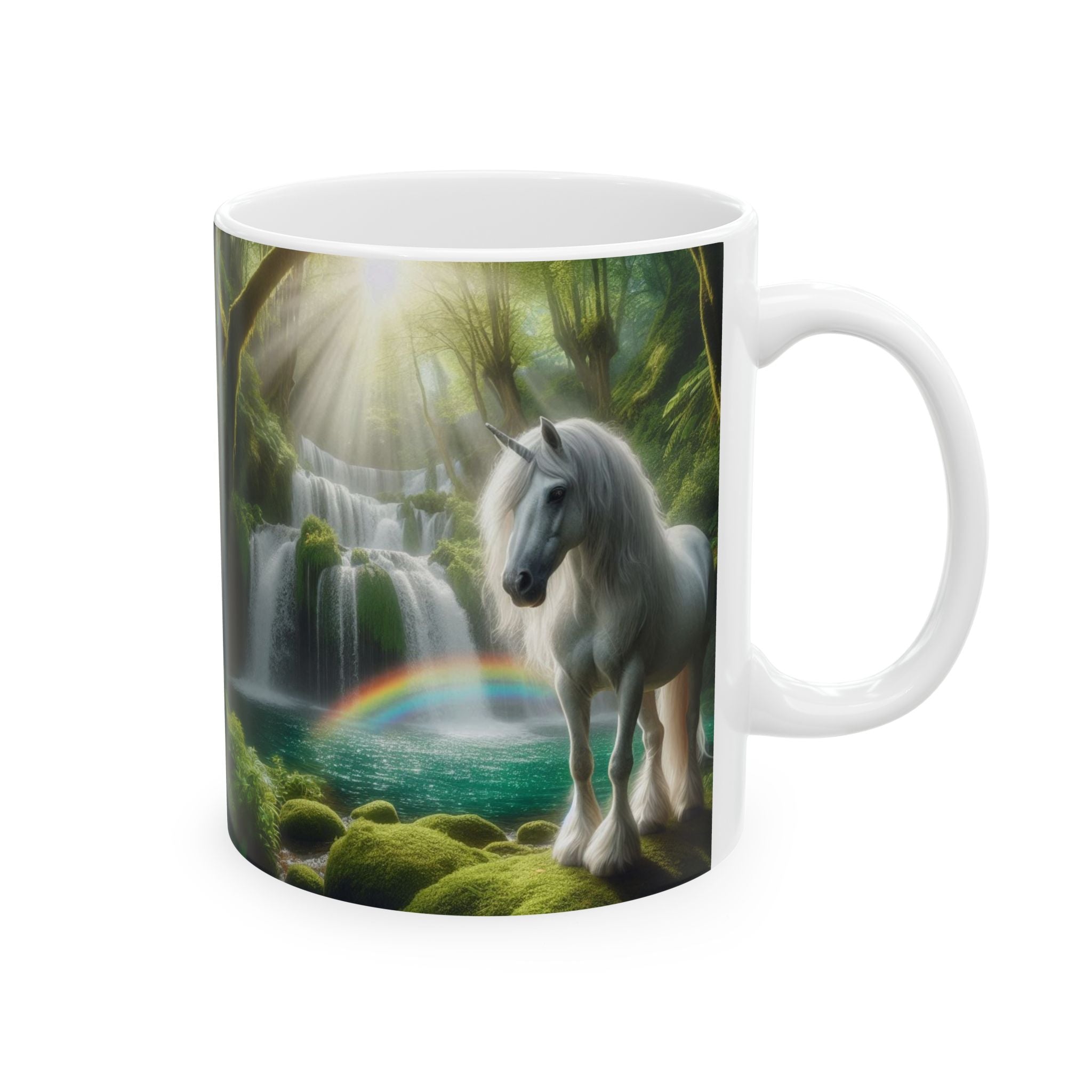 Unicorn by a Waterfall Ceramic Mug by Gregg Acini Adoree Designs