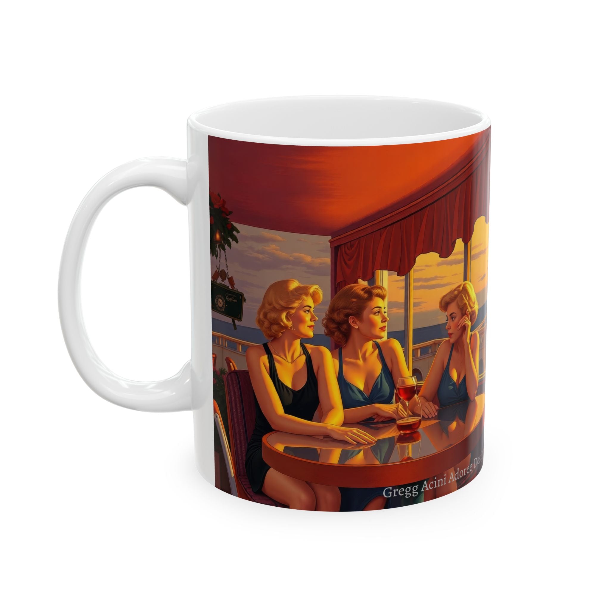 Glamorous Friends Ceramic Mug by Gregg Acini Adoree Designs