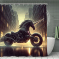 Motorcycle Unicorn Shower Curtain