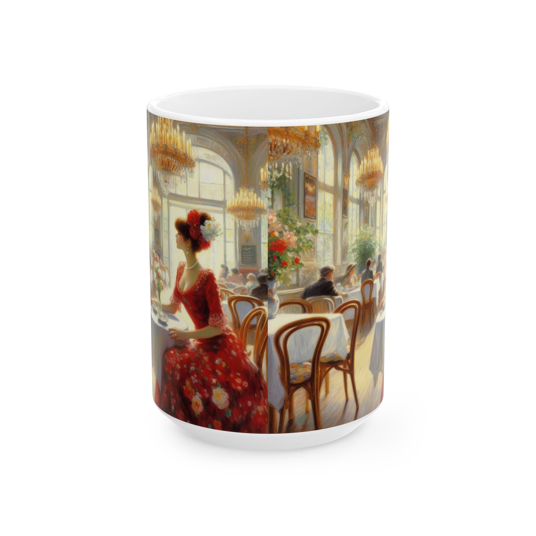 Claudia Ceramic Mug — Elegant Retro Portrait Coffee Cup (11oz, 15oz)