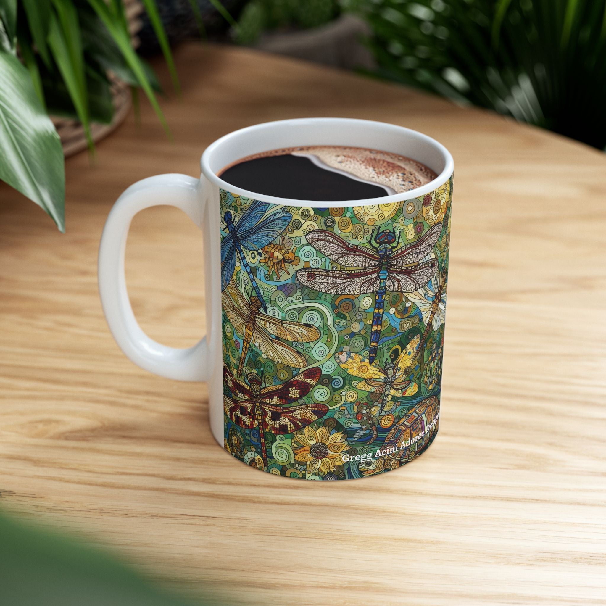 Dragonflies Ceramic Mug by Gregg Acini Adoree Designs
