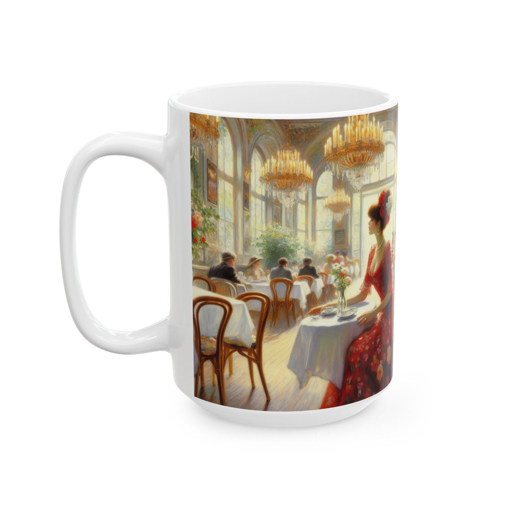 Claudia Ceramic Mug — Elegant Retro Portrait Coffee Cup (11oz, 15oz)