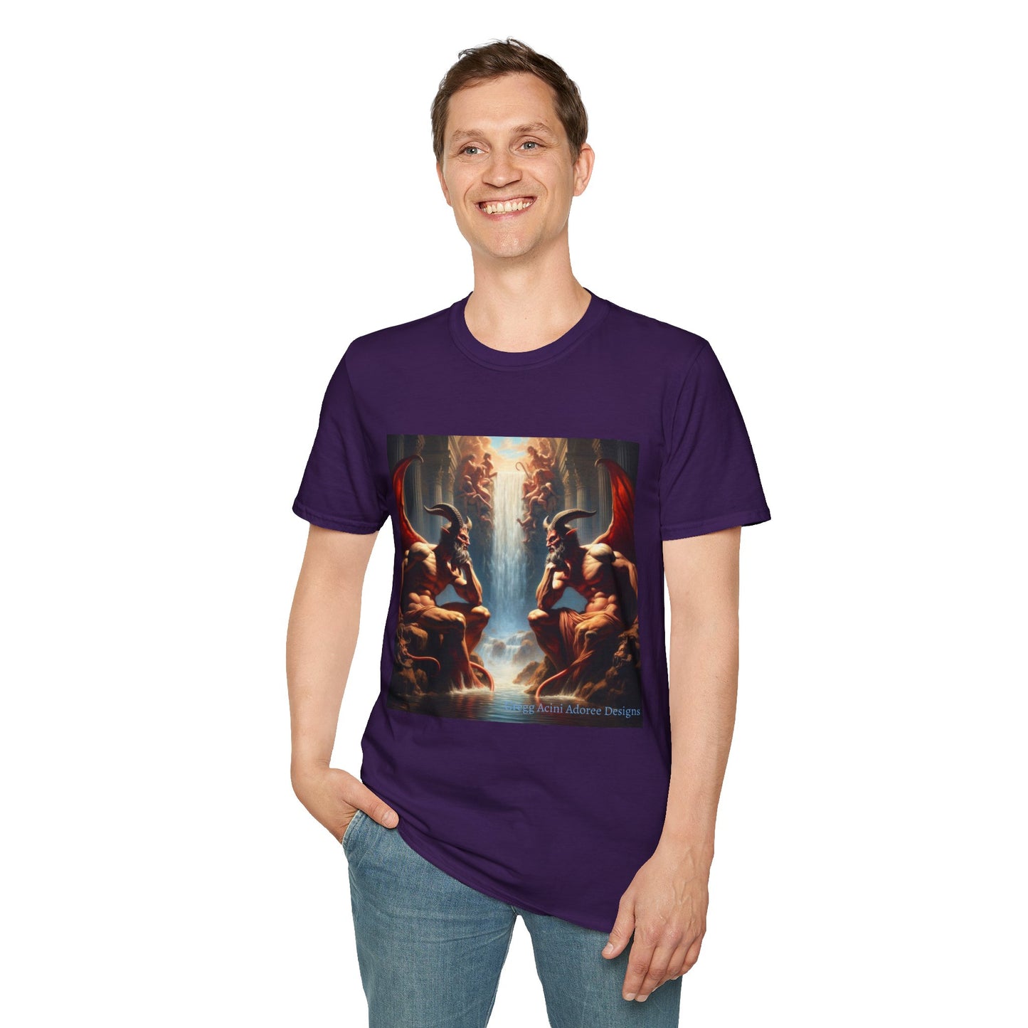 Pensive Demons Unisex T-Shirt, Gothic Style Tee, Fantasy Art Shirt, Short Sleeve