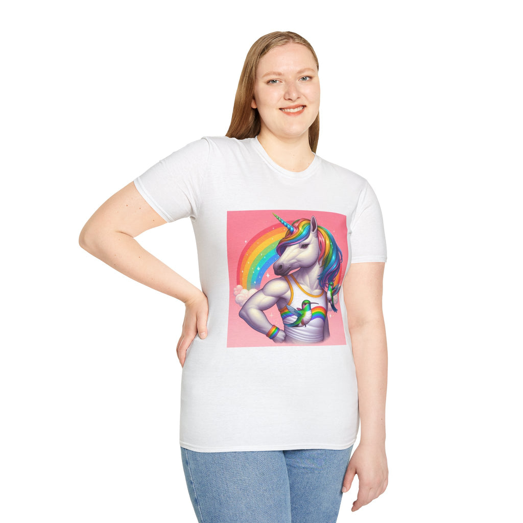 Fabulous Unicorn T-Shirt — Rainbow Muscle Unicorn Graphic Tee