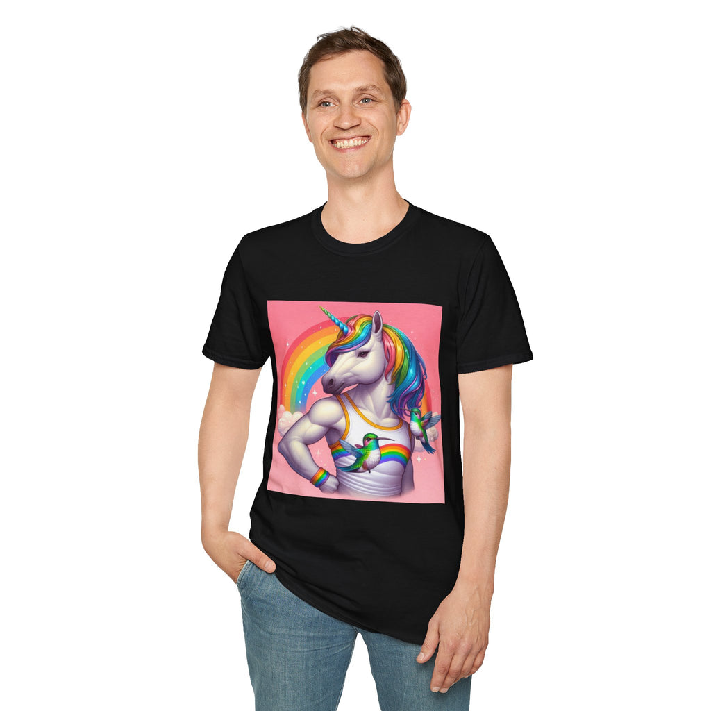 Fabulous Unicorn T-Shirt — Rainbow Muscle Unicorn Graphic Tee