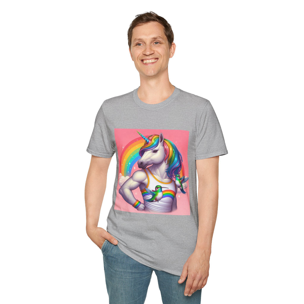 Fabulous Unicorn T-Shirt — Rainbow Muscle Unicorn Graphic Tee