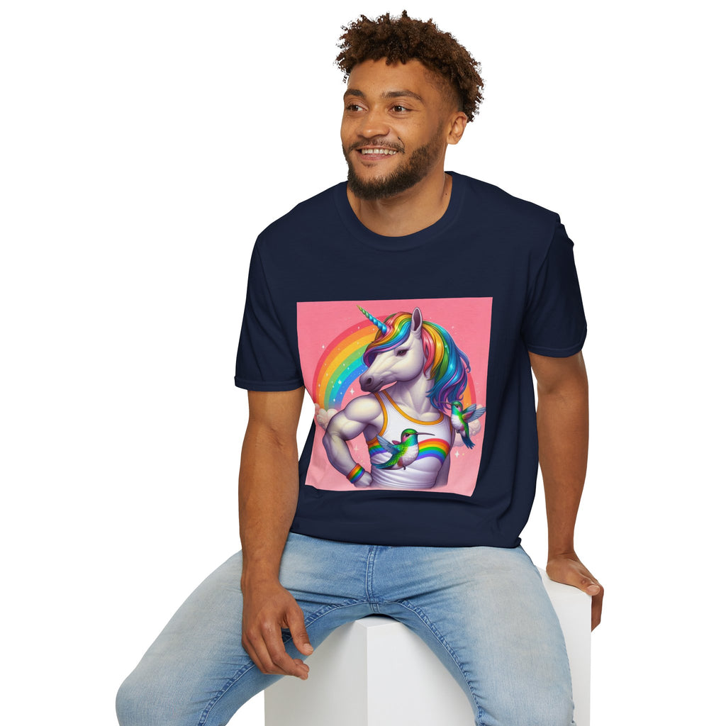 Fabulous Unicorn T-Shirt — Rainbow Muscle Unicorn Graphic Tee