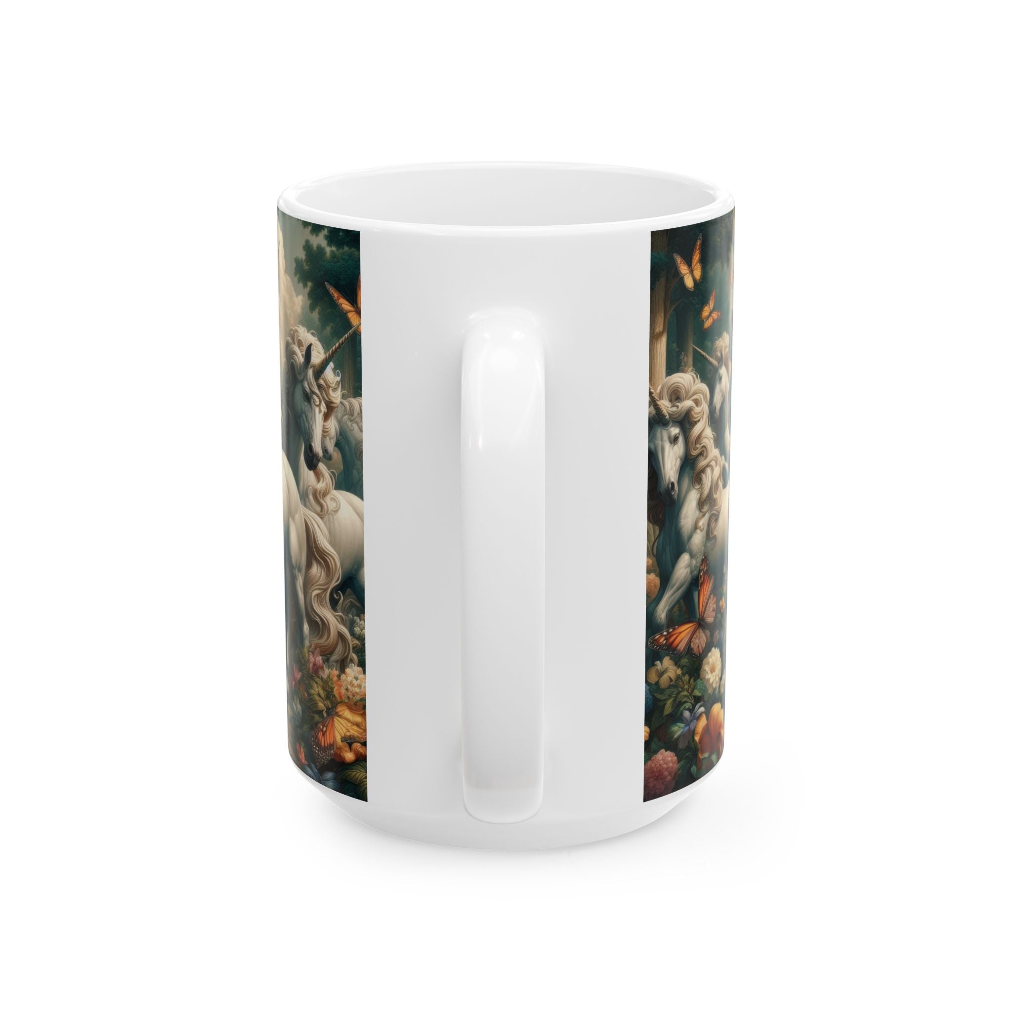 Unicorns and Butterflies Ceramic Mug by Gregg Acini Adoree Designs