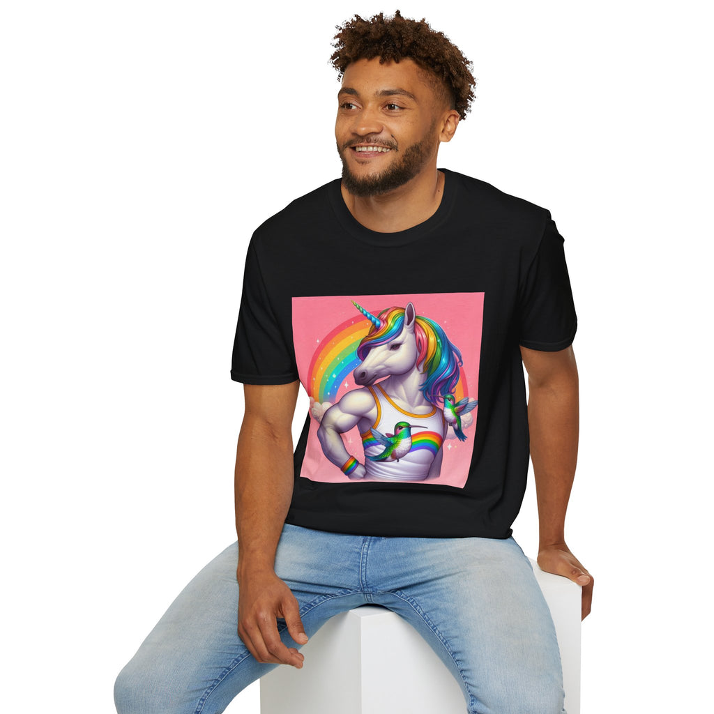 Fabulous Unicorn T-Shirt — Rainbow Muscle Unicorn Graphic Tee