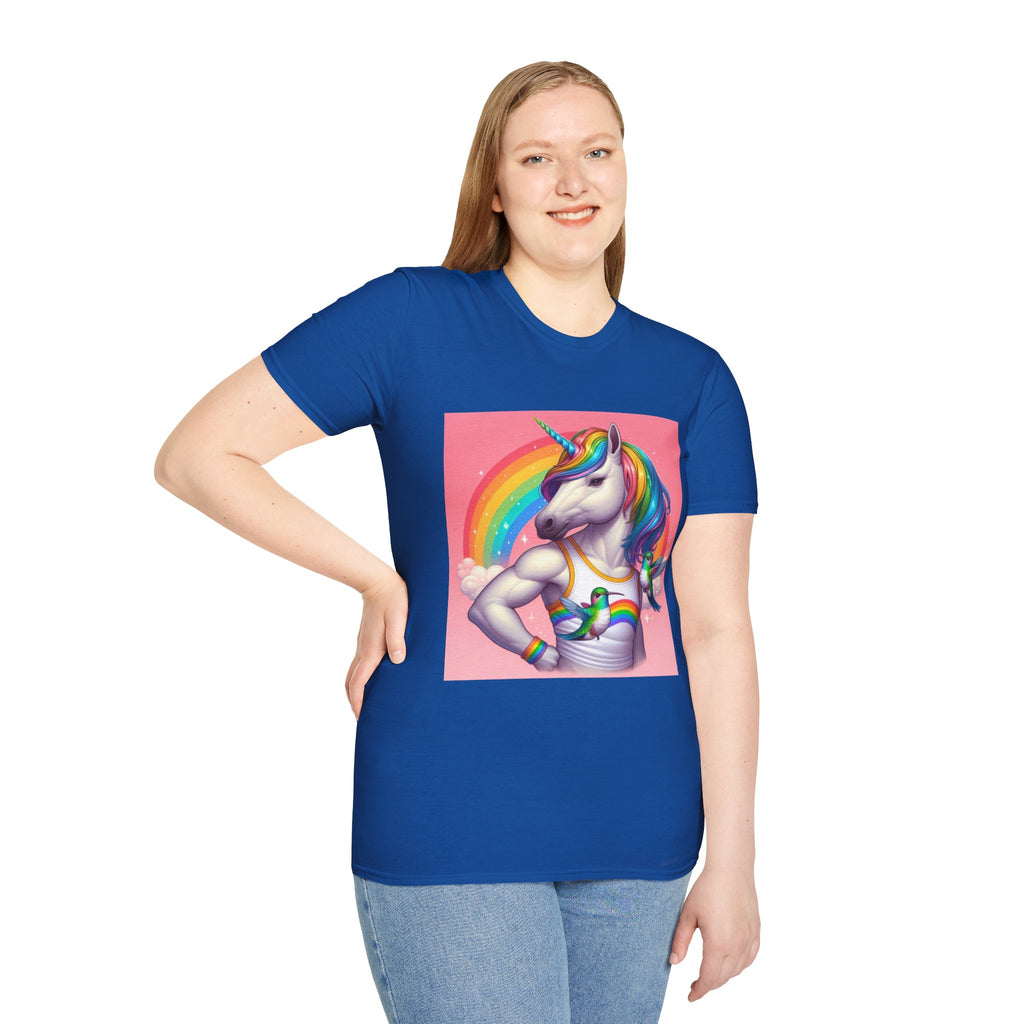 Fabulous Unicorn T-Shirt — Rainbow Muscle Unicorn Graphic Tee