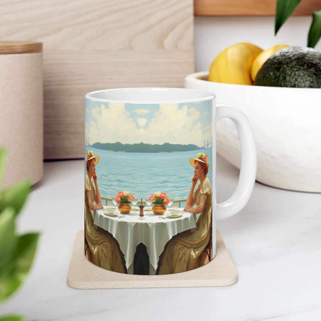 Dahlia by the Lake Ceramic Mug by Gregg Acini Adoree Designs