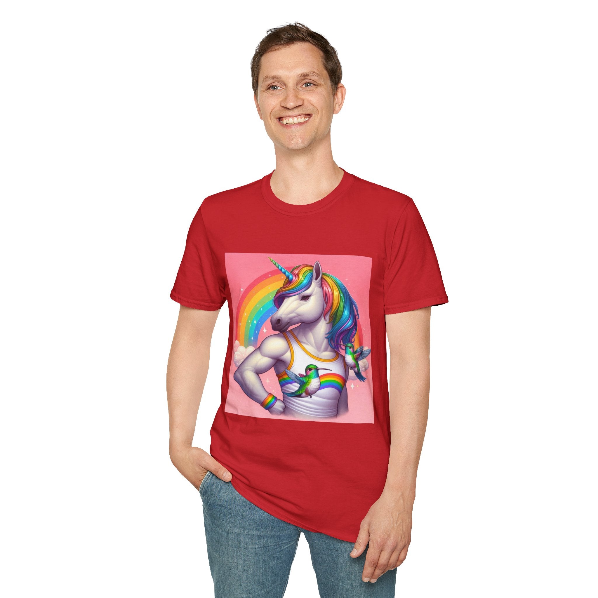 Fabulous Unicorn T-Shirt — Rainbow Muscle Unicorn Graphic Tee