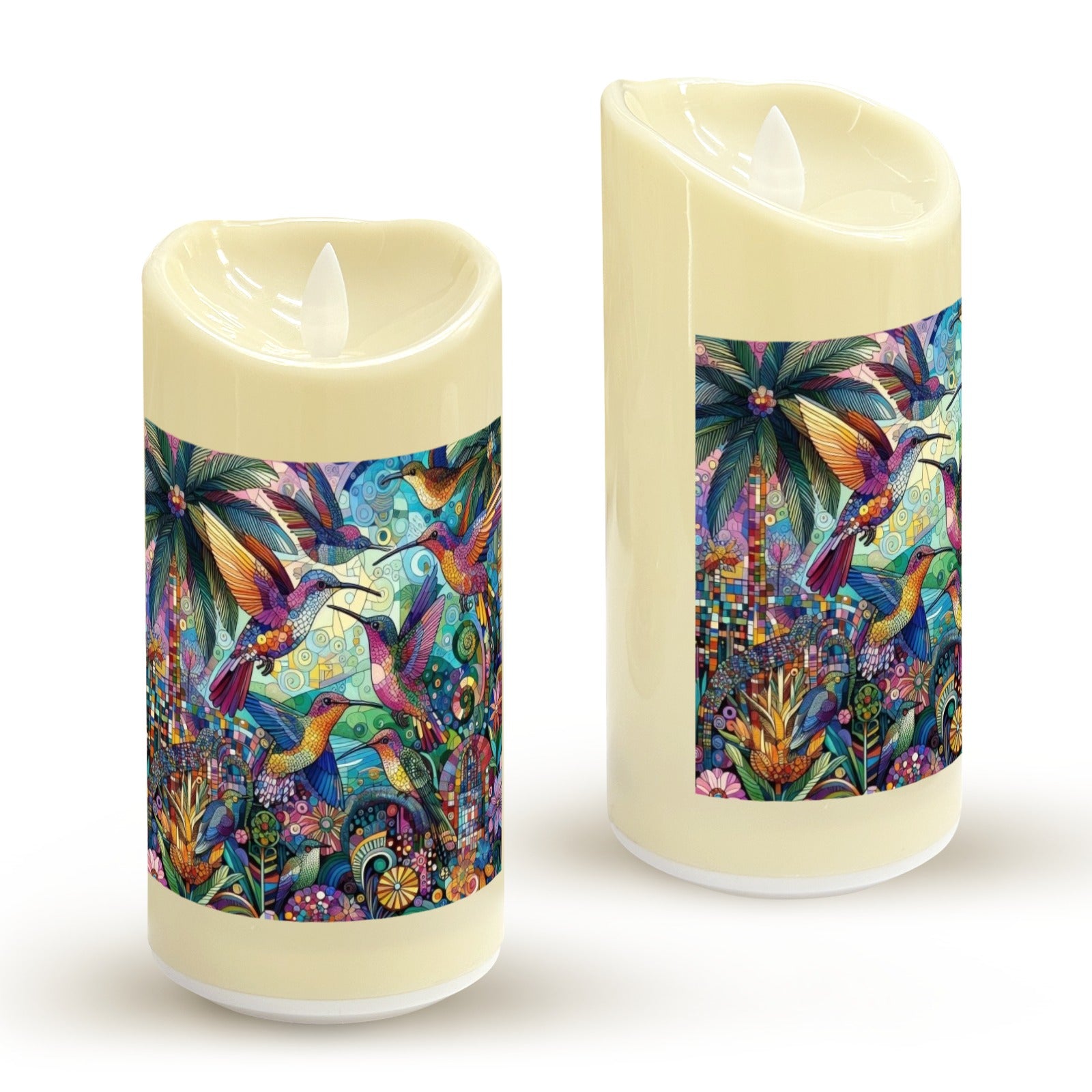 Hummingbird Kaleidoscope Flameless LED Candle