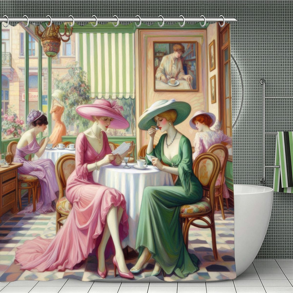 Kiffe Cafe Shower Curtain 70.8"x70.8" (Made in USA)
