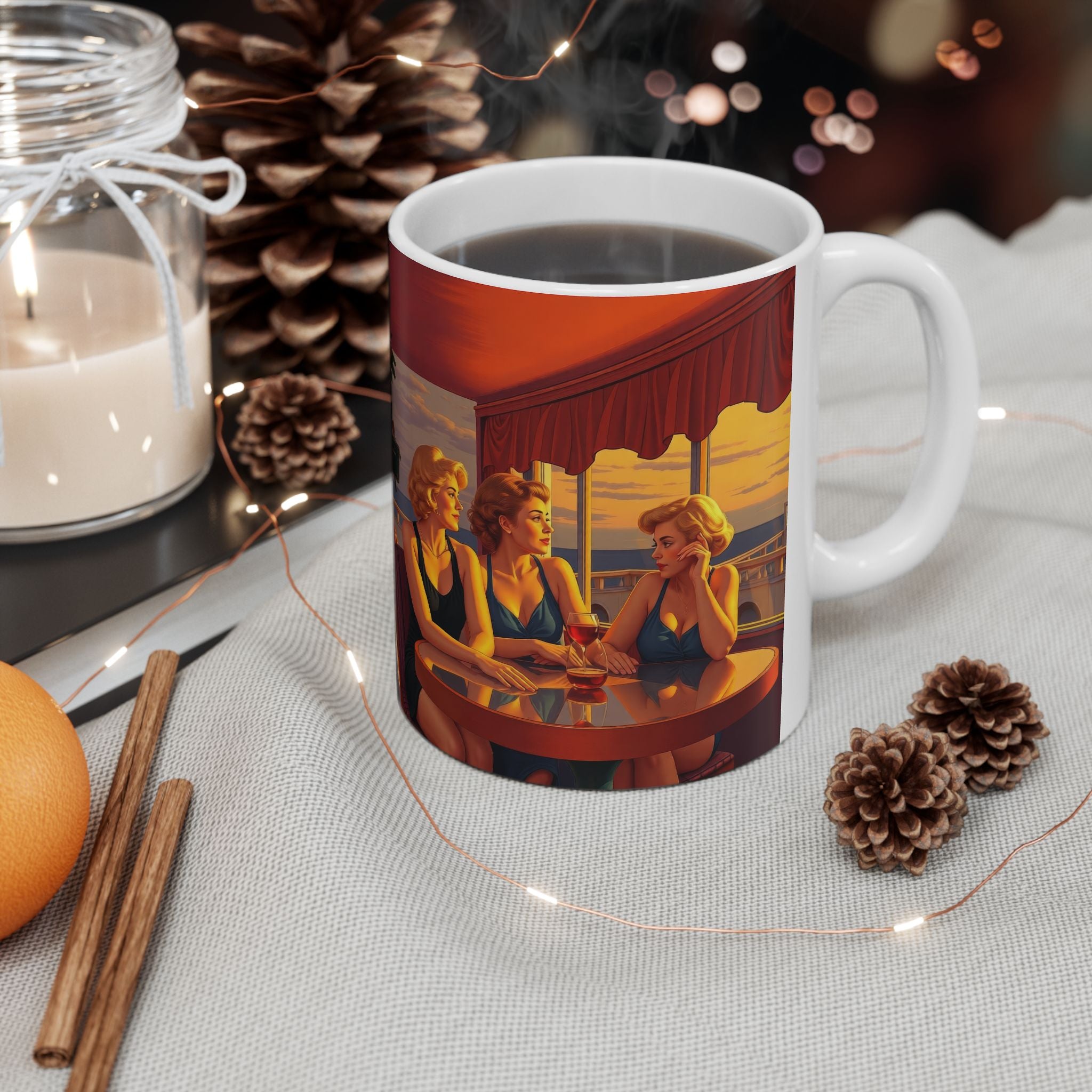 Glamorous Friends Ceramic Mug by Gregg Acini Adoree Designs
