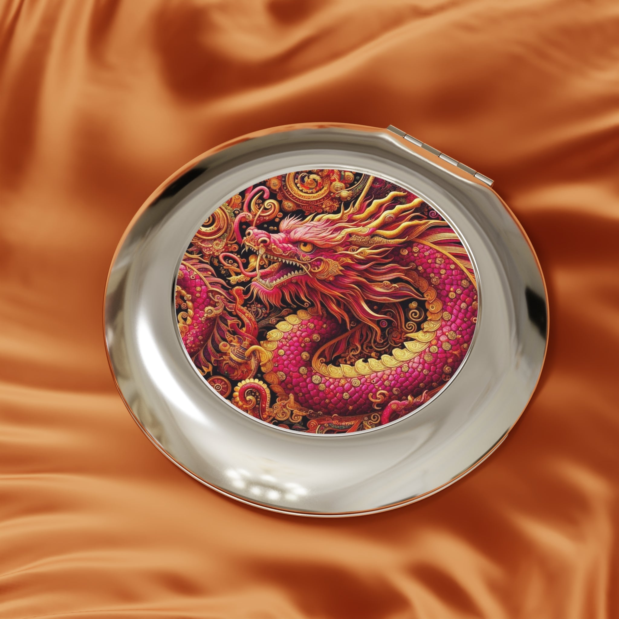 Crimson Dragon Vintage Travel Mirror