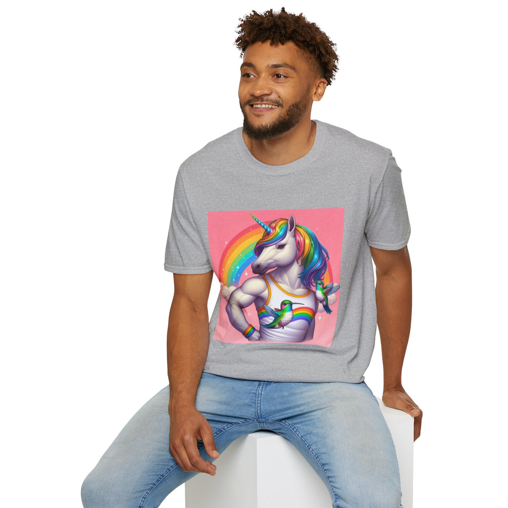 Fabulous Unicorn T-Shirt — Rainbow Muscle Unicorn Graphic Tee