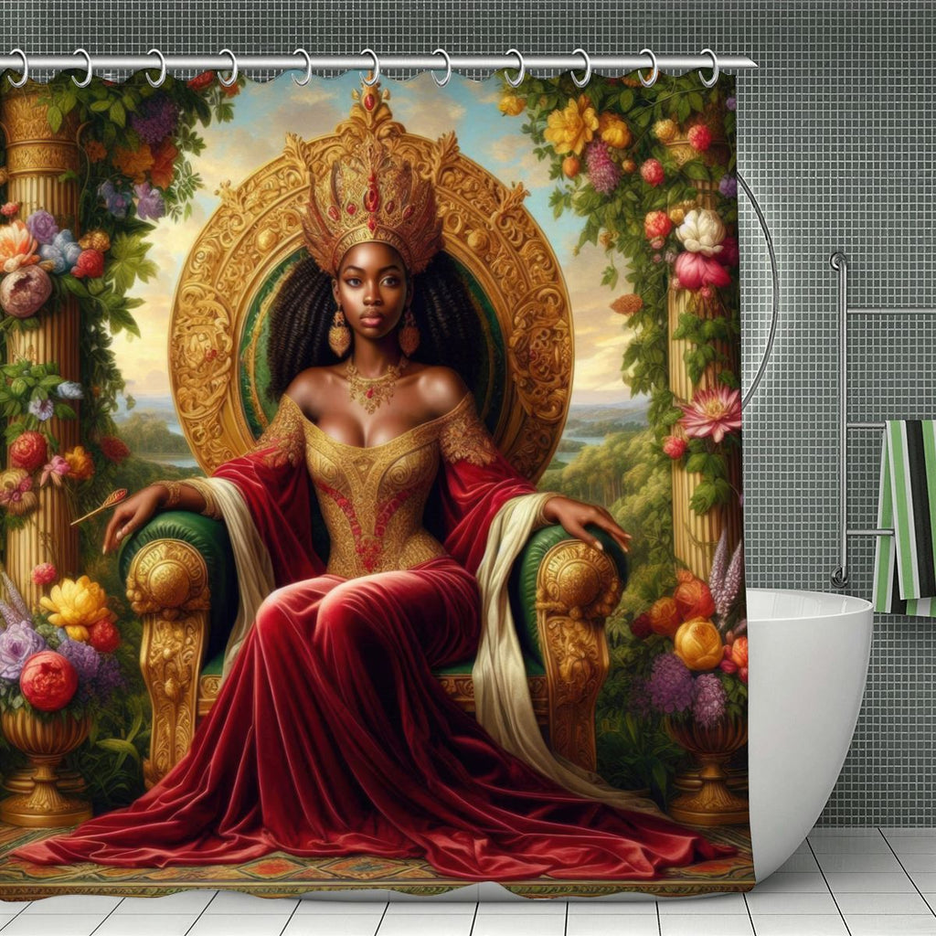 The Enthroned Queen Shower Curtain 70.8"x70.8" (Made in USA)