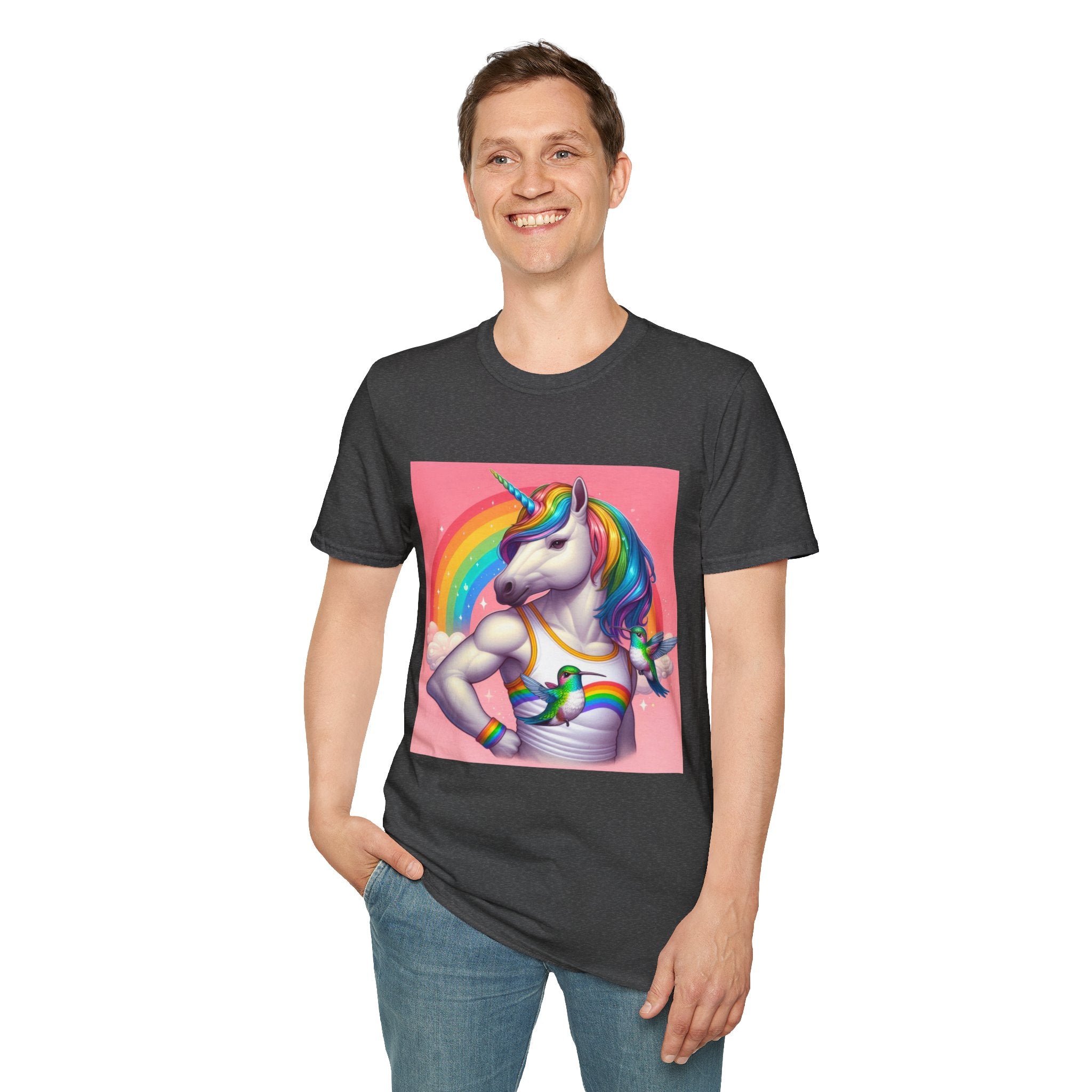Fabulous Unicorn T-Shirt — Rainbow Muscle Unicorn Graphic Tee