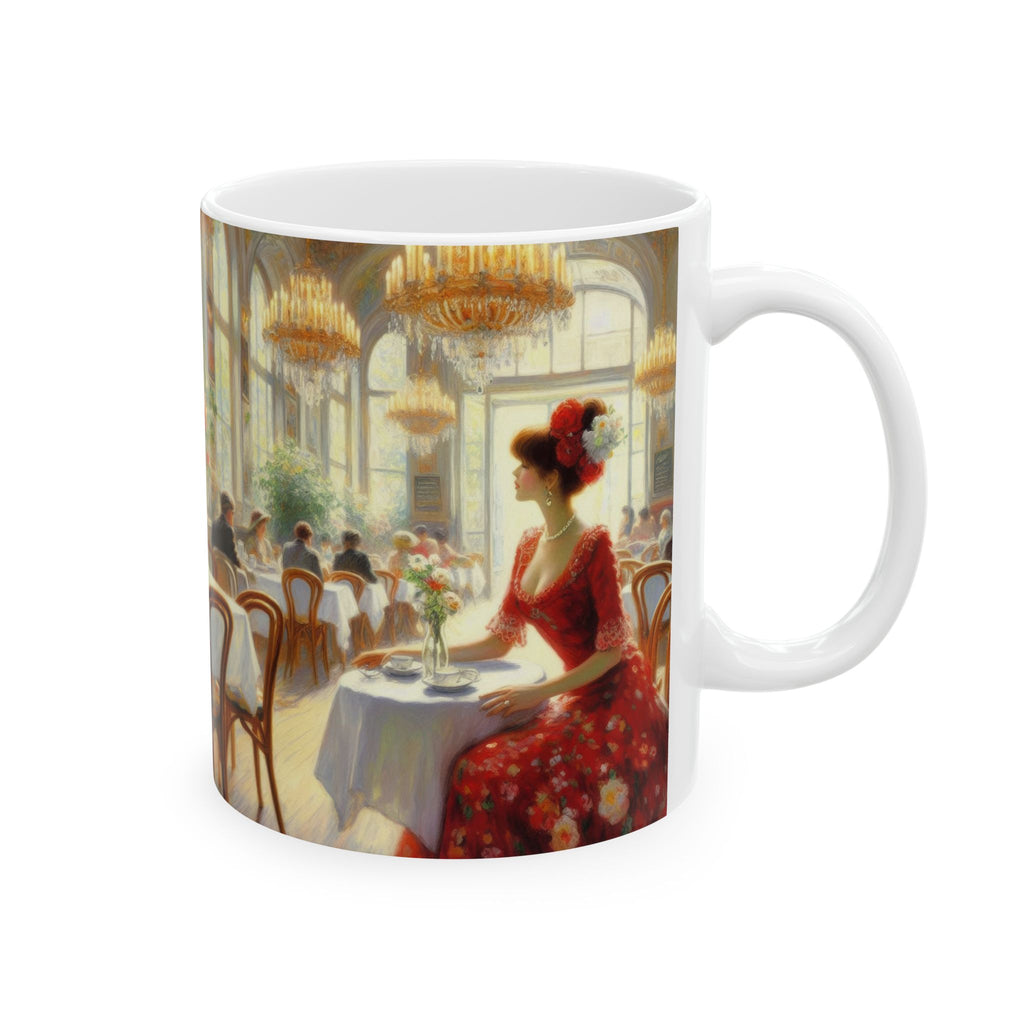 Claudia Ceramic Mug — Elegant Retro Portrait Coffee Cup (11oz, 15oz)