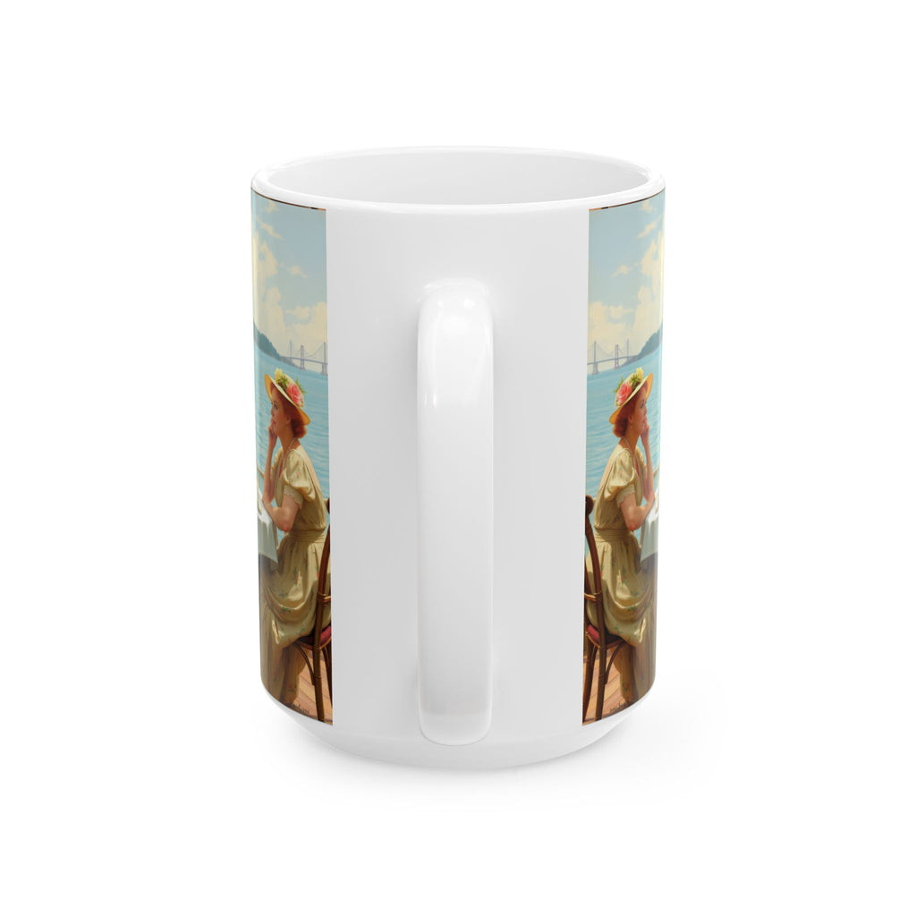Dahlia by the Lake Ceramic Mug by Gregg Acini Adoree Designs