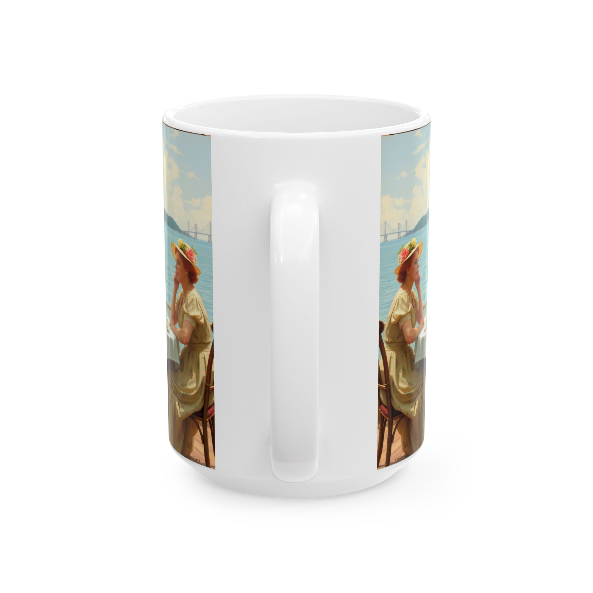 Dahlia by the Lake Ceramic Mug by Gregg Acini Adoree Designs