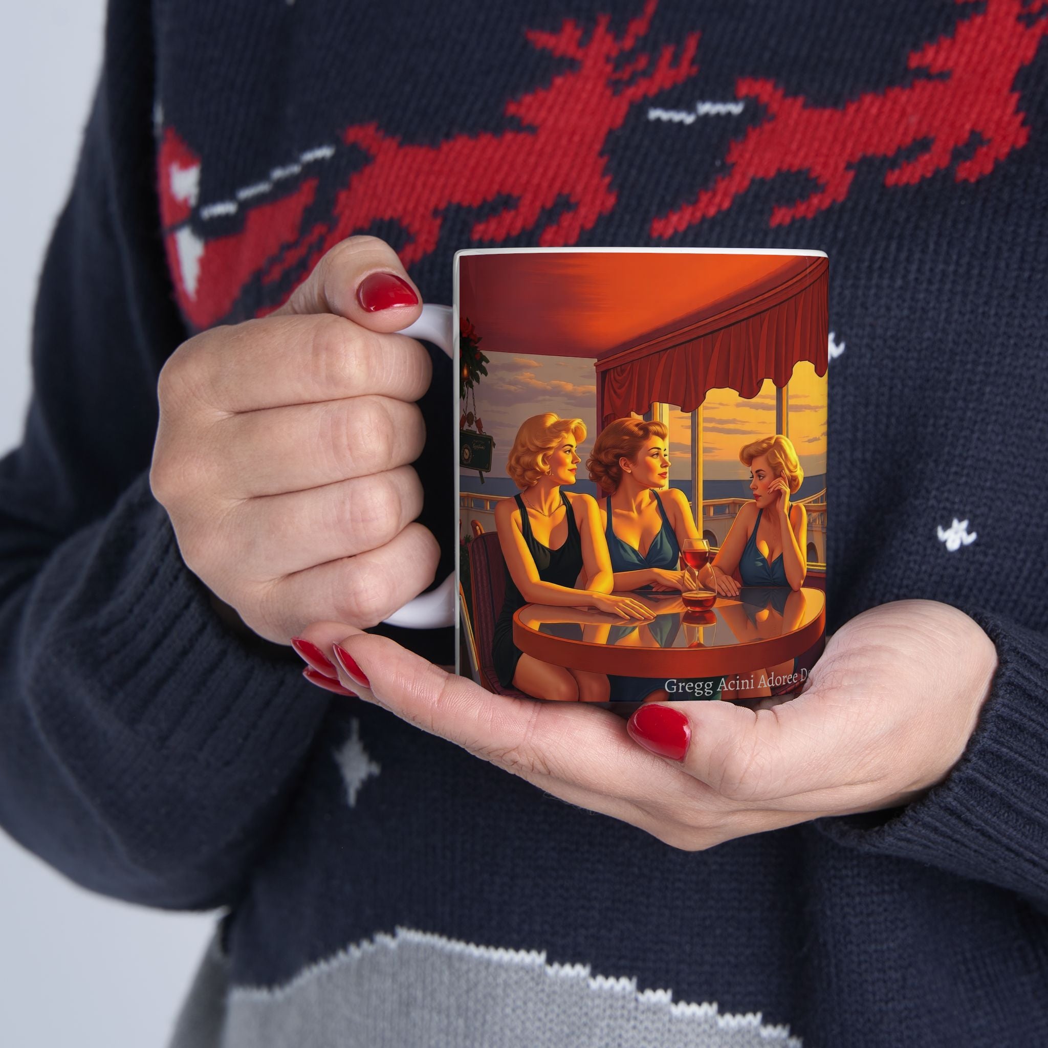 Glamorous Friends Ceramic Mug by Gregg Acini Adoree Designs