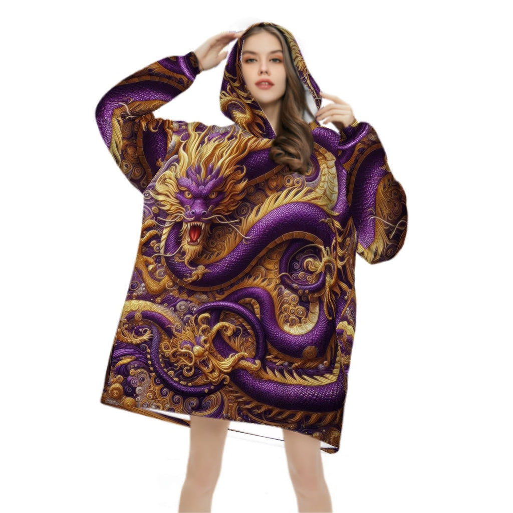 Purple Dragon Adult Blanket Hoodie