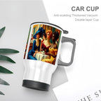Travel Coffee Mug with Handle (14oz) Made in USA - Multiple Designs